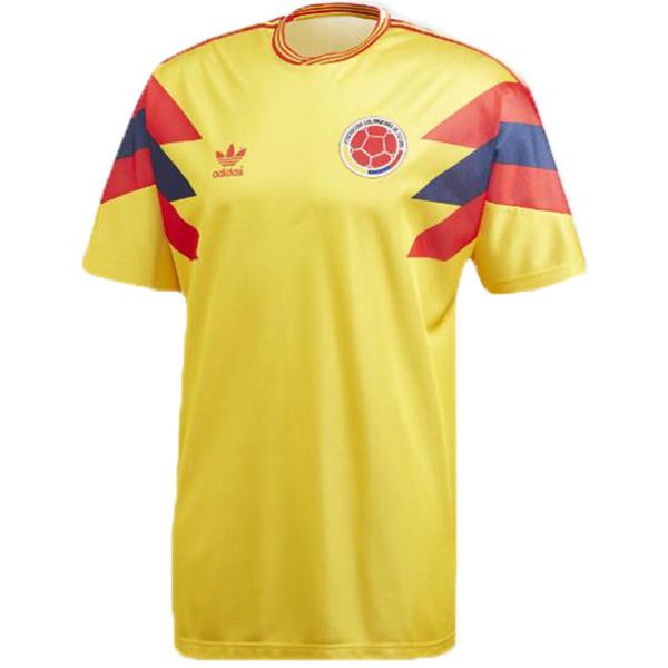 Colombie domicile maillot de football rétro maillot match maillot de football sportswear homme jaune 1990